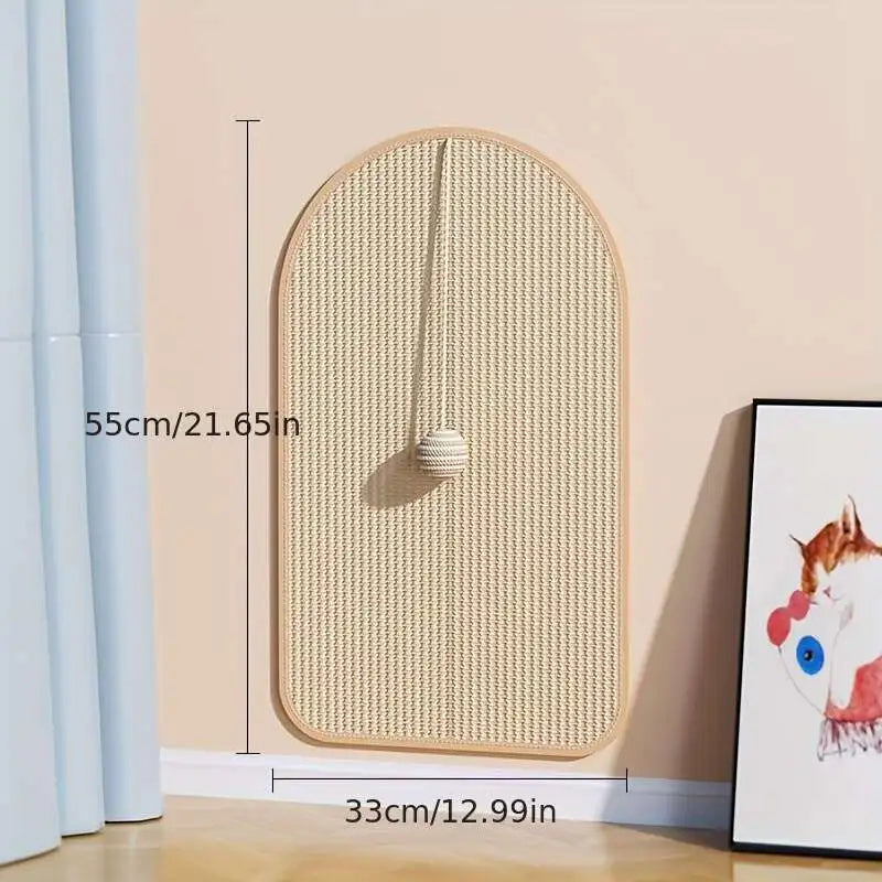 Belro sisal 3-in-1 wall-mounted cat scratch pad in square, 33x55cm, designed for cats to scratch and play.