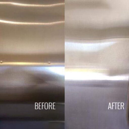 Belro stainless steel scratch eraser kit designed for removing marks from clothing and fabric surfaces.