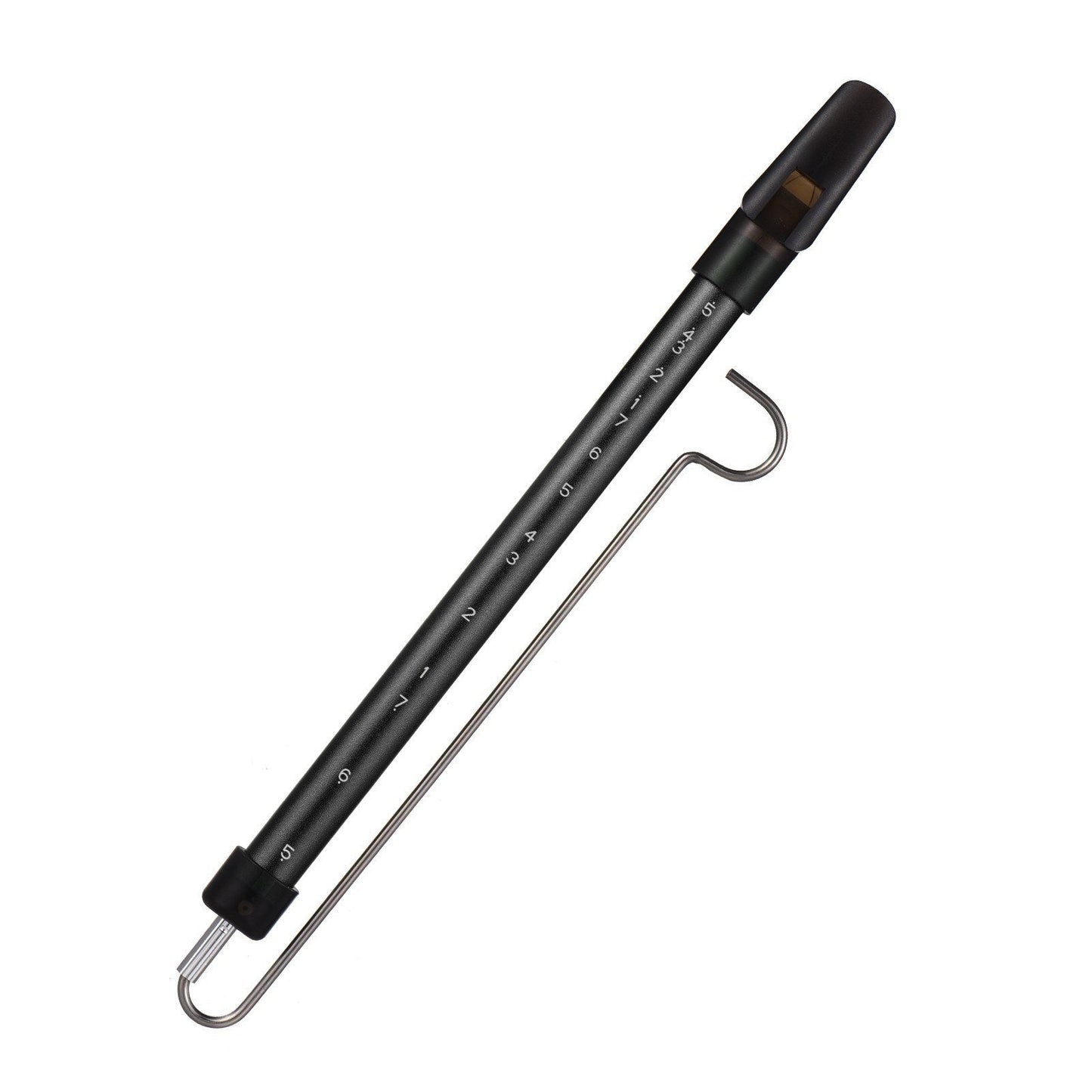 Steel slide whistle musical toy by GETDECO, small metal instrument with sliding mechanism for producing fun whistling sounds.