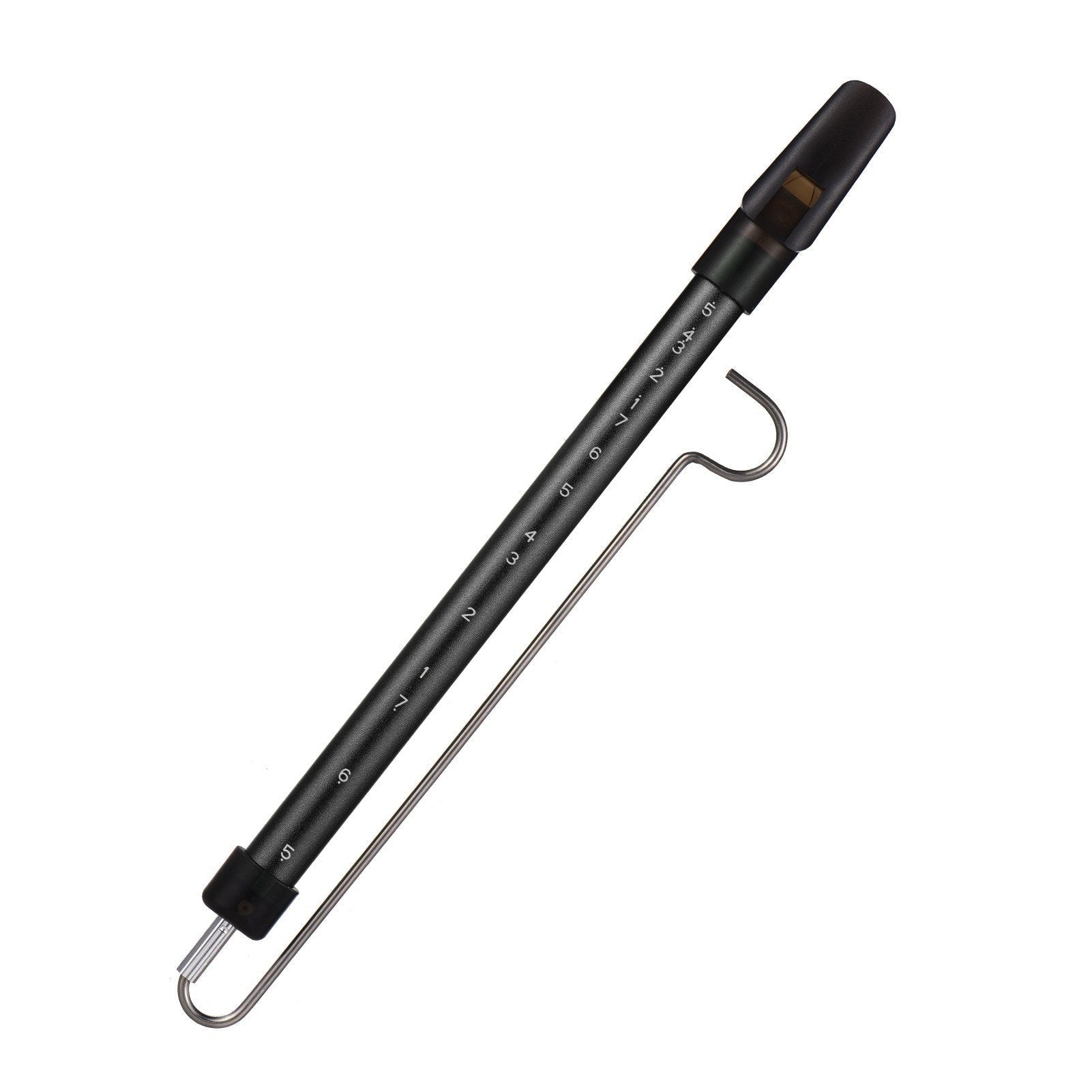 Steel slide whistle musical toy by GETDECO, small metal instrument with sliding mechanism for producing fun whistling sounds.