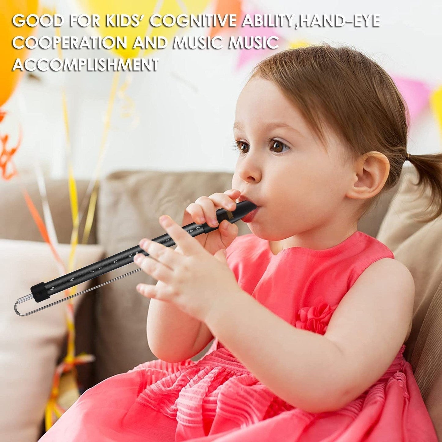 Steel slide whistle toy from GETDECO, a musical instrument with a metal slide for creating fun whistle sounds.