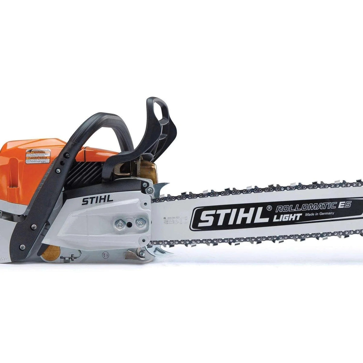 Stihl MS 400 C-M gas chainsaw with 16-inch bar and 66.8 cc engine, shown in a close-up image.