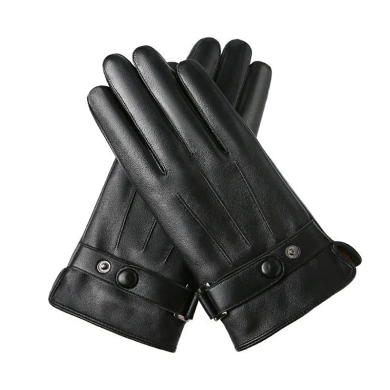 Belro men's leather winter gloves with touchscreen fingertips, stylish accessory for cold weather and device compatibility.