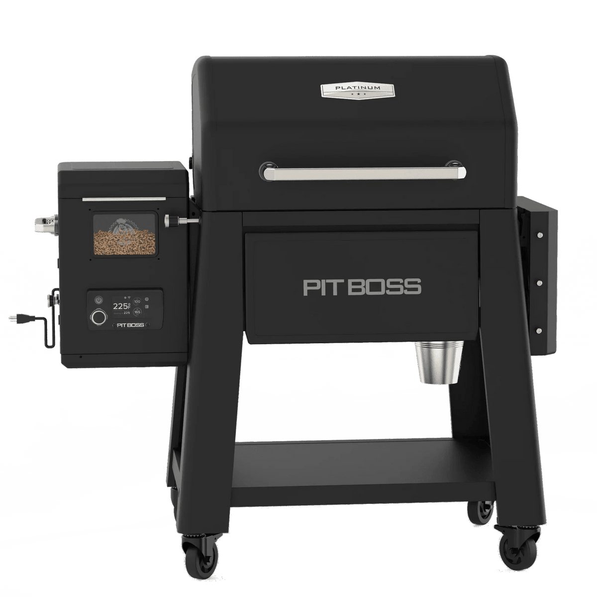 Casavibeo Pit Boss Platinum 1250 connected wood pellet grill with digital control panel and large cooking surface.