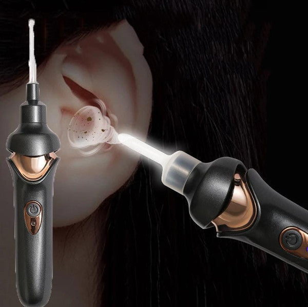 Belro ear wax remover in use, showing soft tips for safe and effective ear cleaning in a health and beauty setting.