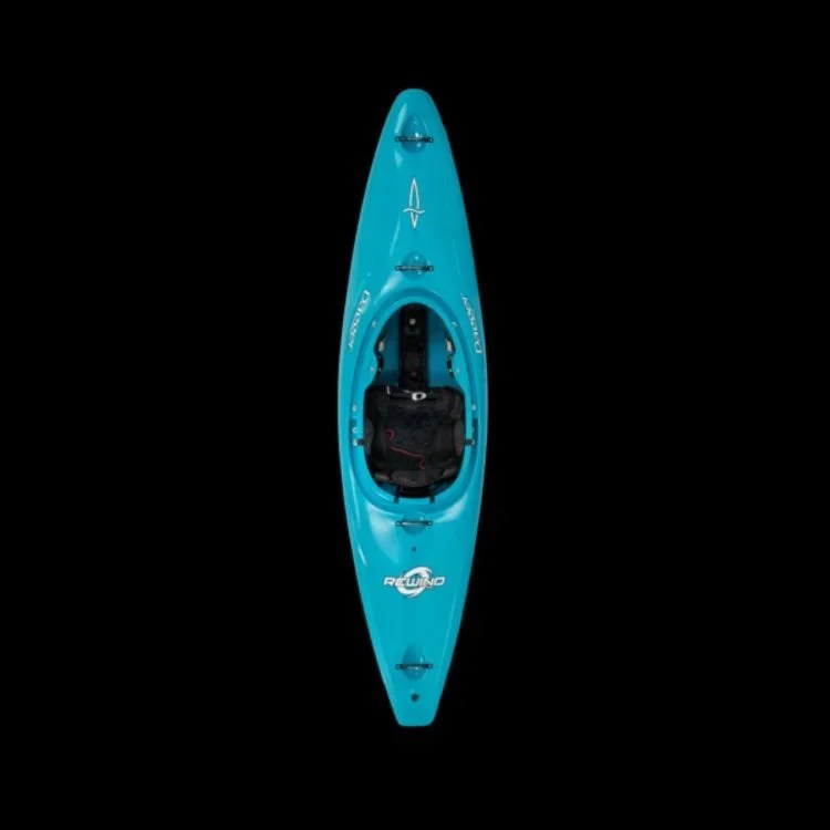 Whitewater kayak from Casavibeo's Dagger Rewind series, featuring a sleek white design and durable construction for adventurous water sports.