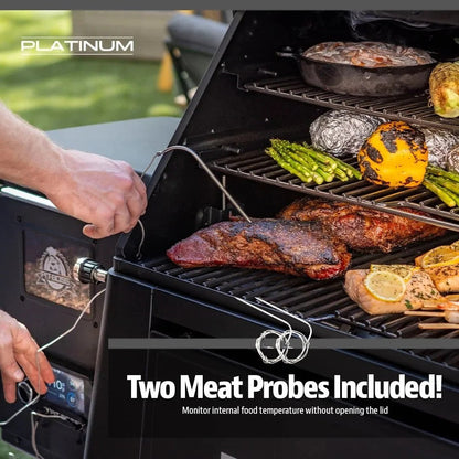 Casavibeo Pit Boss Platinum 1250 connected wood pellet grill with stainless steel construction and digital control panel.