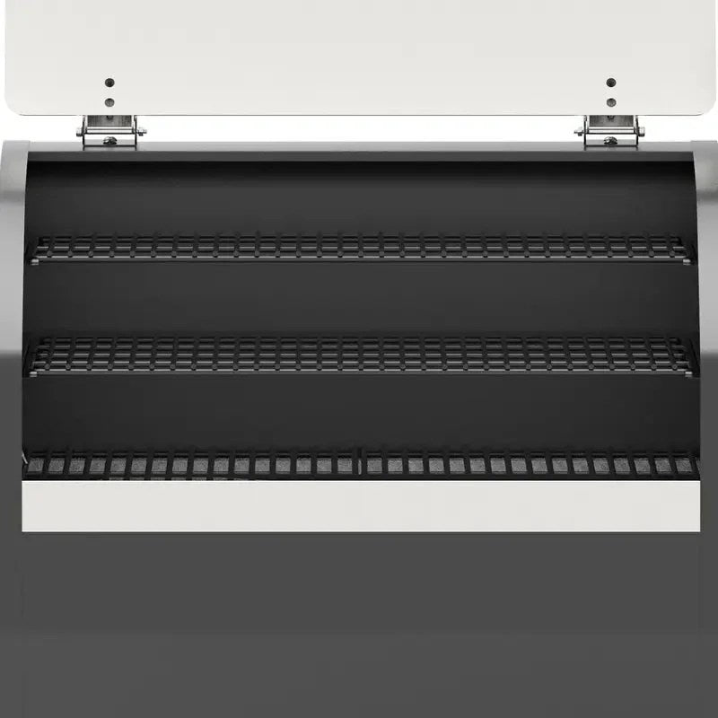 Casavibeo Z Grills Wood Pellet Ultimate 8-in-1 smoker grill with stainless steel lid and digital control panel, ready for outdoor cooking.
