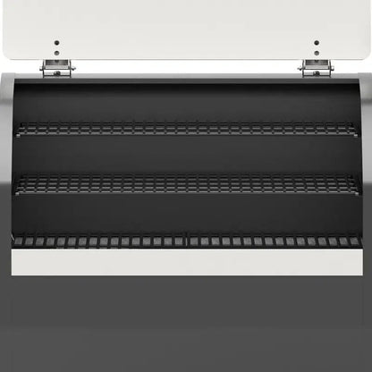 Casavibeo Z Grills Wood Pellet Ultimate 8-in-1 smoker grill with stainless steel lid and digital control panel, ready for outdoor cooking.