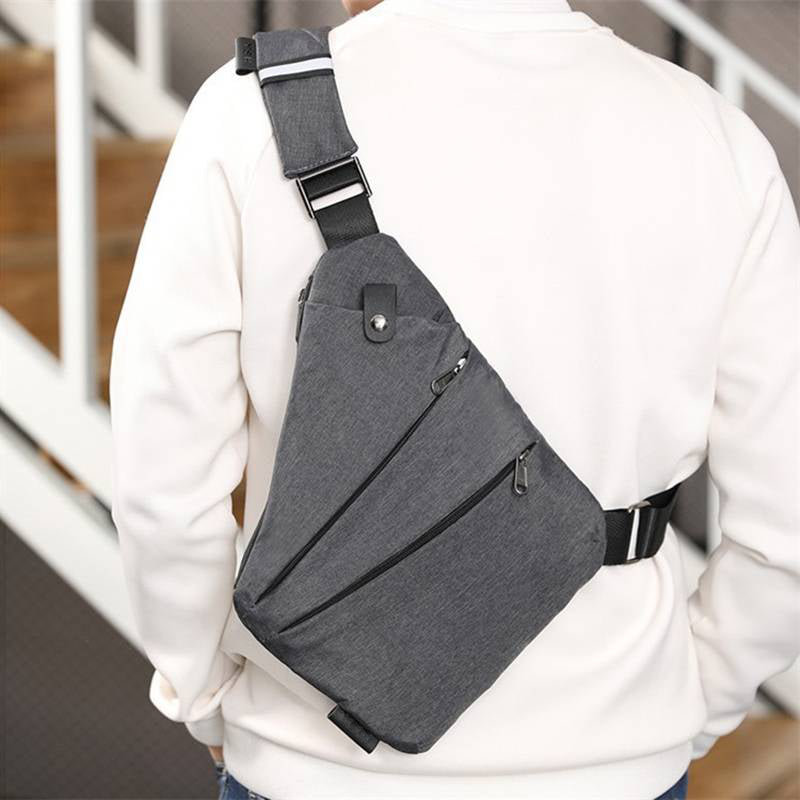 Belro anti-theft crossbody travel bag with secure zipper and adjustable strap, designed for travel accessories and essential wallets.