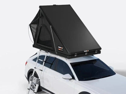 Casavibeo TentBox Cargo 2.0 roof top tent mounted on a vehicle, showcasing its durable fabric and compact design for outdoor adventures.