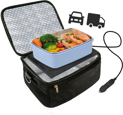 Belro portable food warmer lunch box inside view showing insulated interior and carrying handle for convenient meal transport.