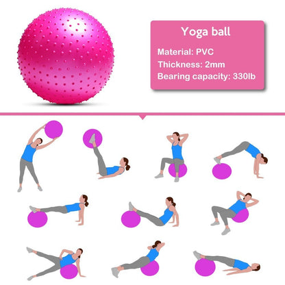 Thickened anti-burst stability yoga ball by GETDECO, designed for balance and exercise, shown in a natural pose.
