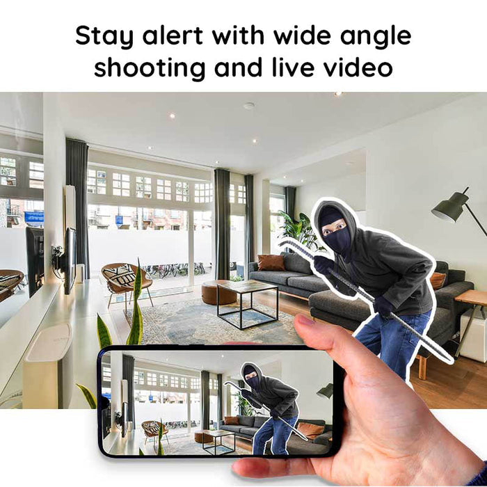 Belro Mini WiFi Camera with HD 1080P resolution, night vision, compact design, suitable for home security or surveillance.