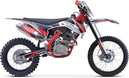 Casavibeo TrailMaster TM33 250cc dirt bike with rugged design, knobby tires, and sporty frame for off-road riding.