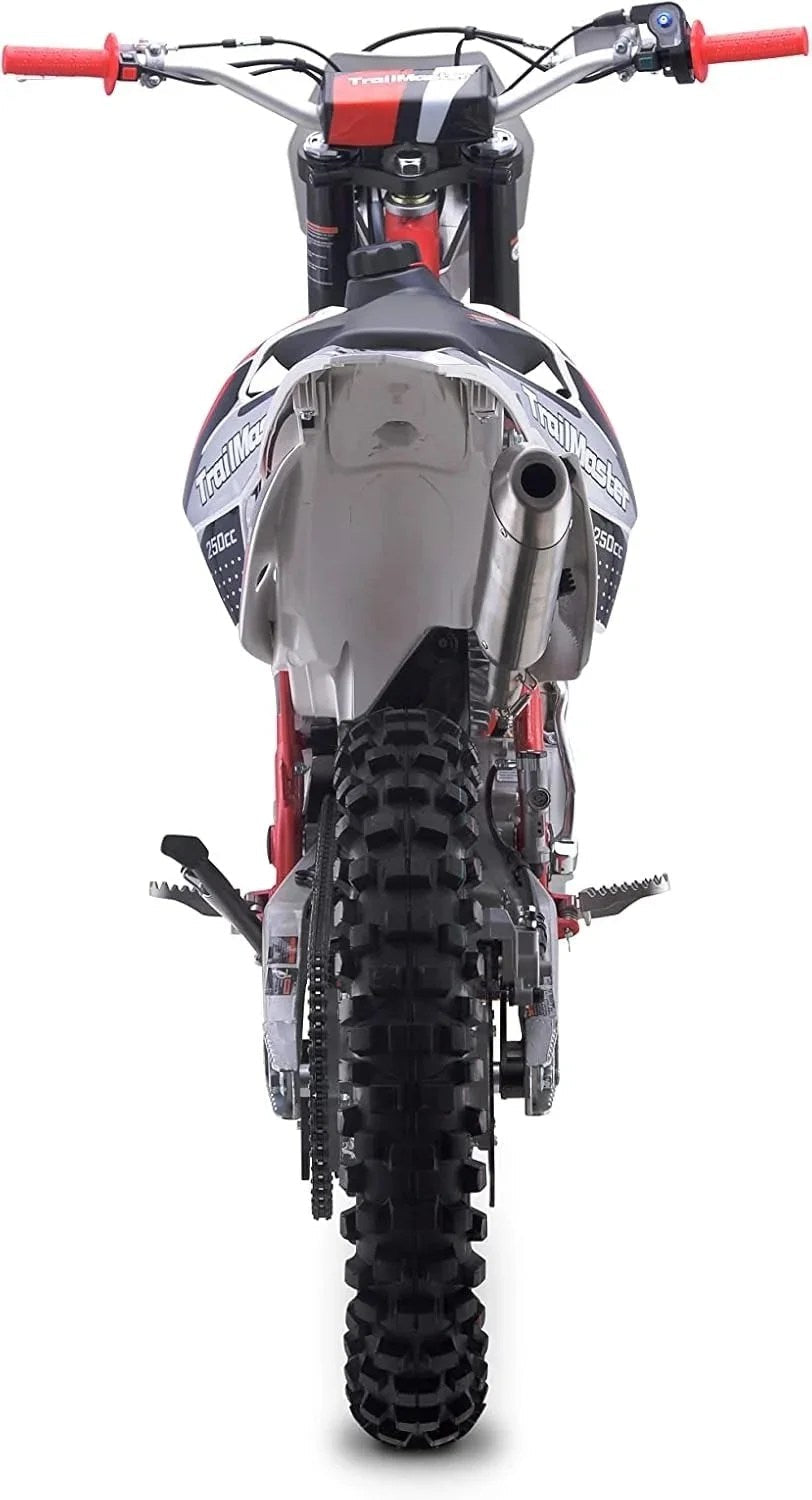 Casavibeo TrailMaster TM33 250cc dirt bike with knobby tires and rugged design for off-road riding.