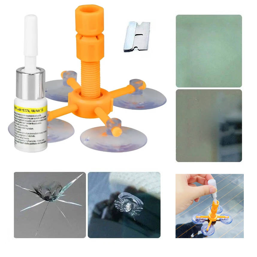 Belro Glass Crack Repair Kit for home and garden, featuring tools and materials to fix cracked glass surfaces effectively.