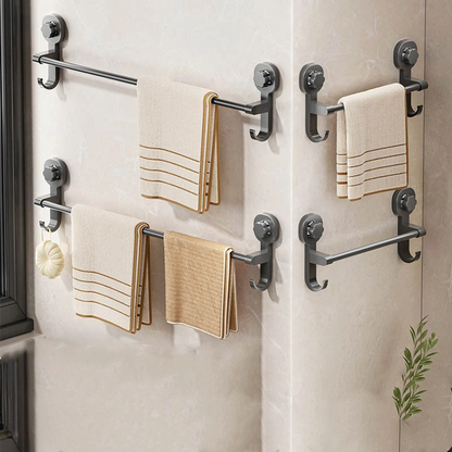 Wall-mounted Belro towel rack with suction cups, ideal for outdoor home and garden use, featuring a sleek, functional design.
