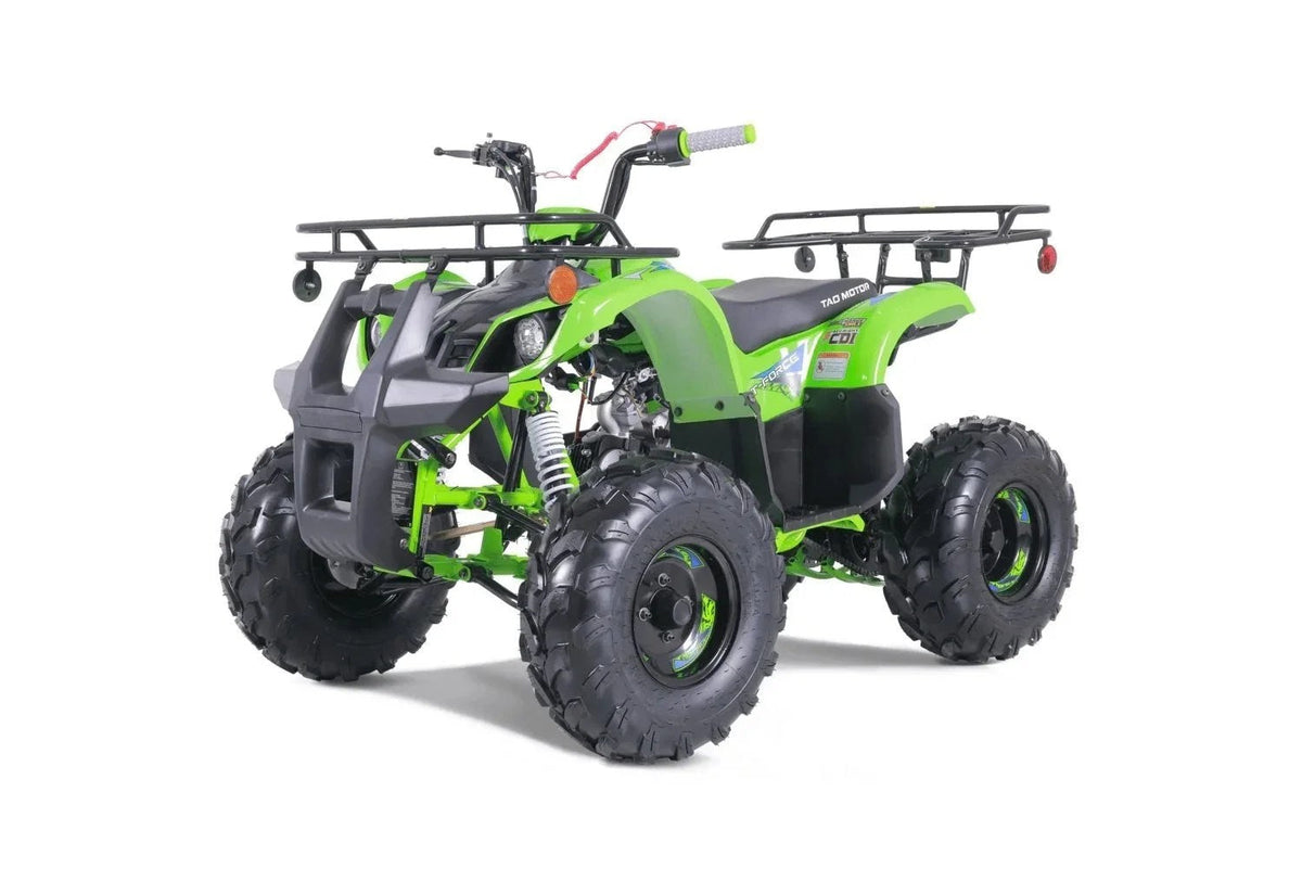 Casavibeo TaoTao T-Force T125 4-wheeler ATV for all-terrain riding, shown in a rugged outdoor setting.