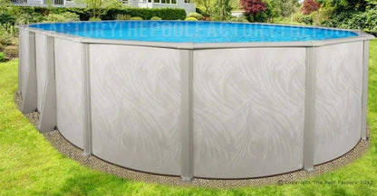 Casavibeo Bristol Oval Above Ground Pool with blue interior and sturdy frame, ready for backyard installation.