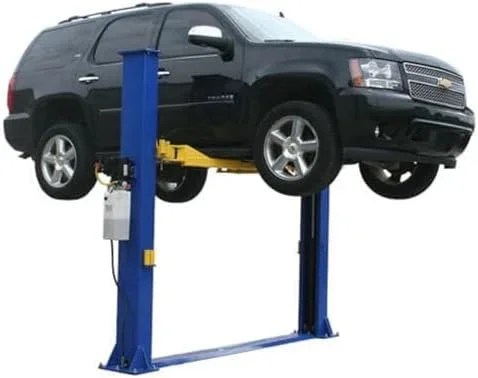 Casavibeo ATLAS 2-Post automotive lift with symmetric arms, dual hydraulic cylinders, 9,000lb capacity, for low ceiling garages