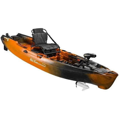 Casavibeo Old Town Sportsman AutoPilot 120 motorized kayak with steel components, shown in a detailed view.