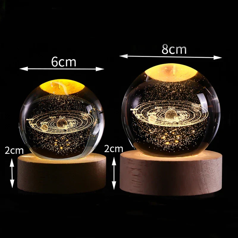 Belro Crystal Ball Galaxy Projector displaying colorful star and nebula patterns on a dark room wall.