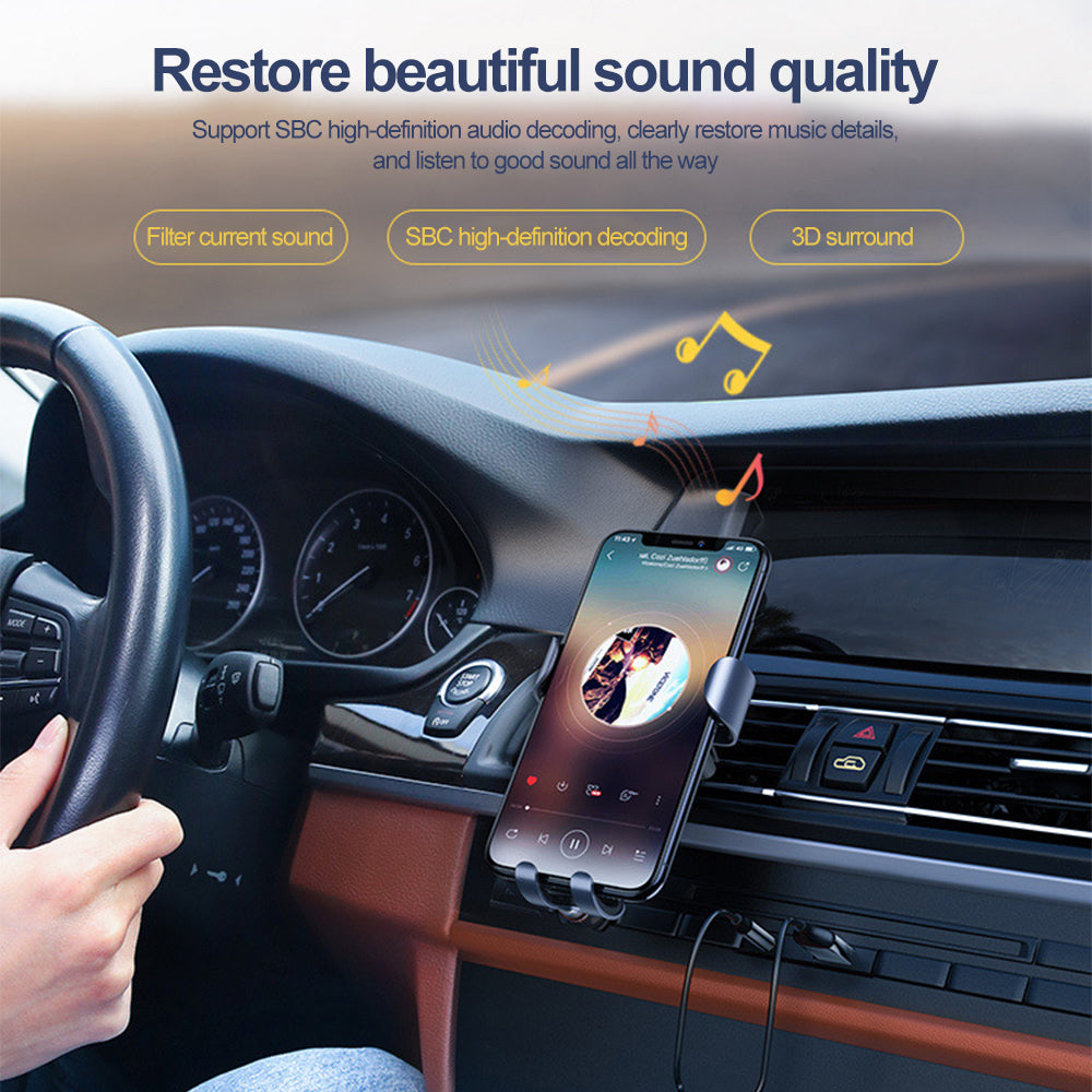 Belro Bluetooth Aux Adapter connected to an audio device, showcasing compact electronics for wireless audio streaming.