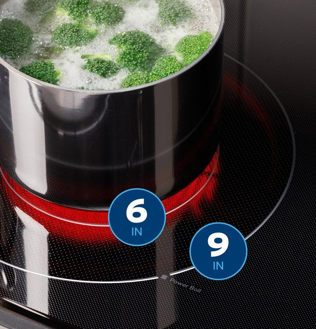 Casavibeo 30-inch freestanding electric range with four burners and oven, featuring a stainless steel finish and digital controls.