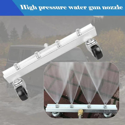 Belro undercarriage car washer attachment with swivel wheels, designed for pressure washing vehicle undersides.