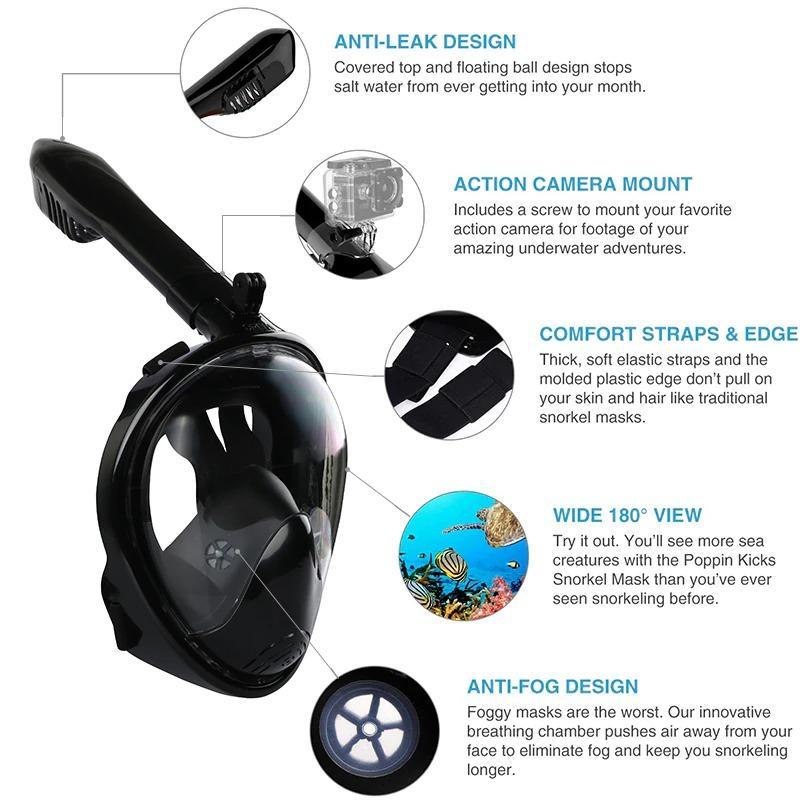 Belro full face scuba diving mask with anti-fog design, suitable for underwater exploration and outdoor diving activities.