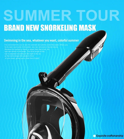 Belro full face anti-fog scuba diving mask submerged underwater, showing clear panoramic view and adjustable straps.