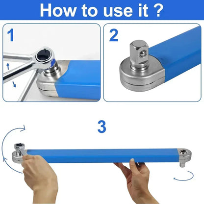 Belro extension wrench tool made of high-carbon steel, used with impact sockets and ratchets for versatile mechanical work.