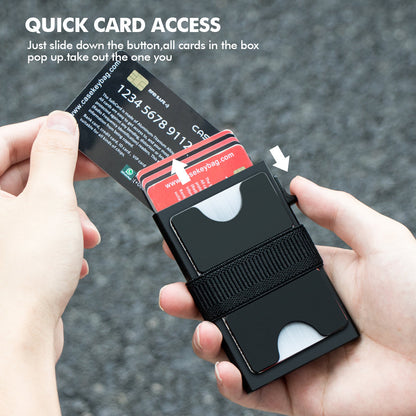 Belro RFID wallet card holder, compact accessories with secure card slots, black leather finish, designed for RFID protection.