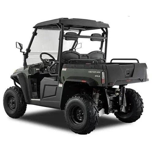 Casavibeo Vectors 500 4WD UTV with rugged tires and sturdy build, positioned outdoors on a dirt trail.