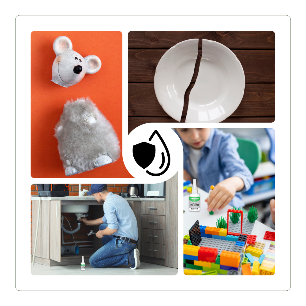Belro high-strength oily welding glue shown on a surface, suitable for durable, moisture-resistant bonding in tools and hardware applications.