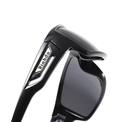 BowLift polarized military sunglasses with UV400 protection, designed for fishing and outdoor sports, featuring sleek black frames.