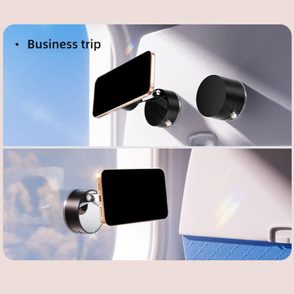 Magnetic car phone holder by Belro mounted on a dashboard, holding a smartphone securely for easy access while driving.