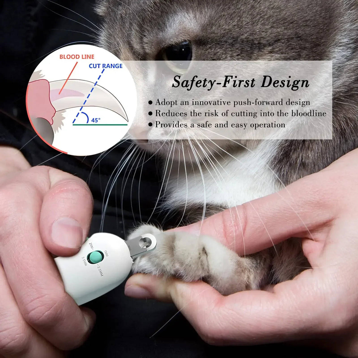Belro cat nail clippers for grooming, featuring ergonomic design and sharp blades for safe, precise trimming of feline nails.