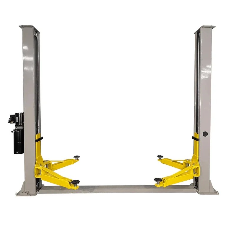 Casavibeo Triumph NT-9 9,000 lb two-post car lift with metal arms and hydraulic system for vehicle maintenance and repairs