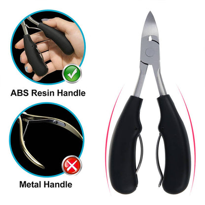 Belro nail clippers for thick nails, designed for seniors, in a close-up image showing the durable stainless steel cutting edge.