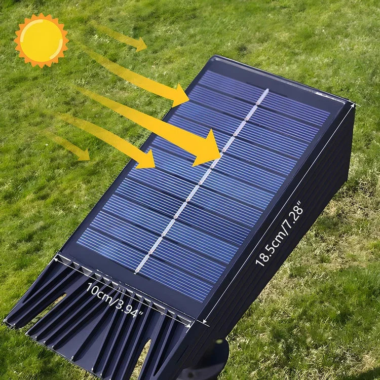Belro waterproof LED solar multi-zoom spot light for landscape lighting with RGB color options, outdoor home and garden use