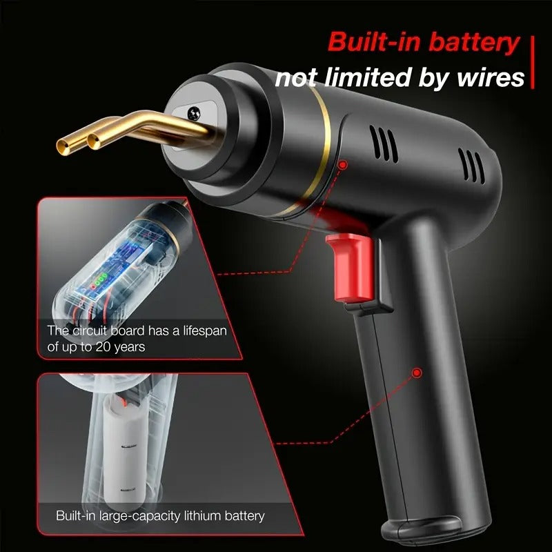 Belro plastic welder gun for repair and bonding, showcasing its ergonomic handle and heating nozzle.