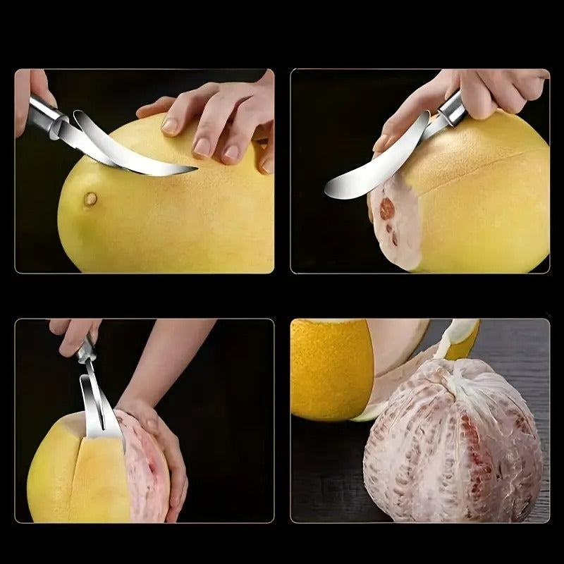 Belro orange peeler in orange color, a compact kitchen gadget designed for easy citrus fruit peeling.