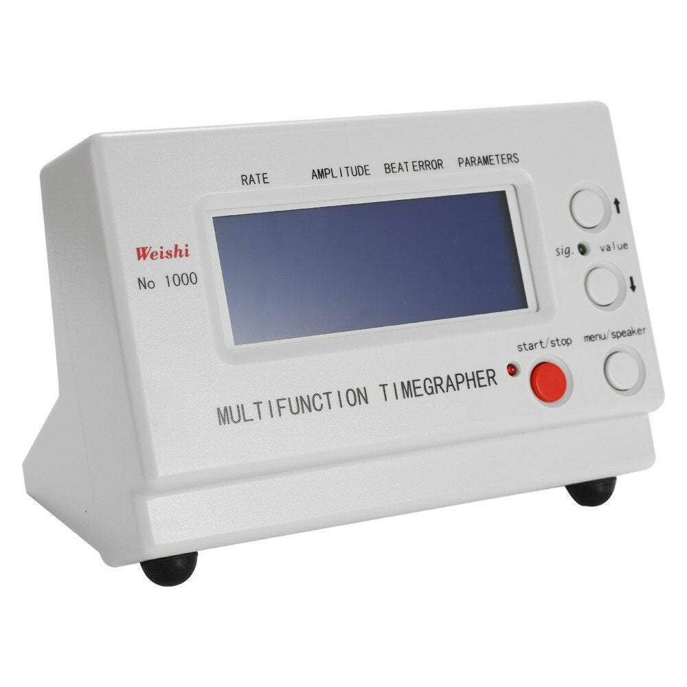 GETDECO WeiShi No.1000 professional mechanical watch tester with digital display for timing and repair analysis.