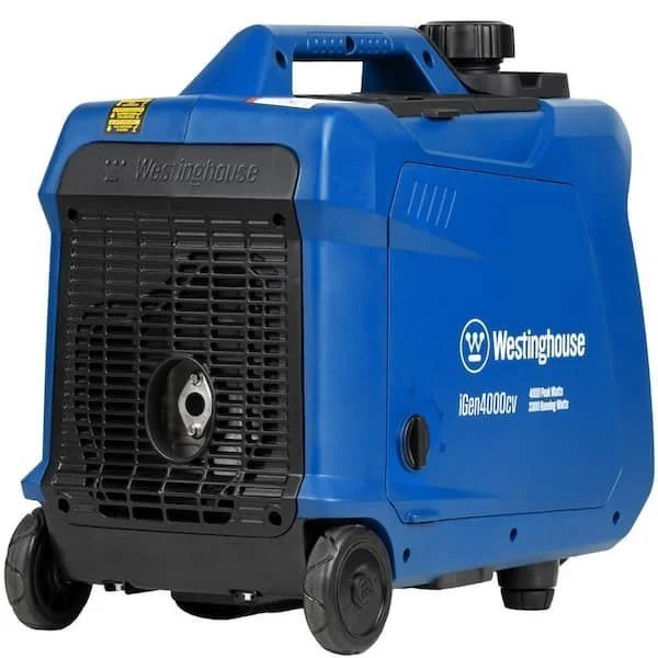 Casavibeo 4,000-Watt gas-powered portable inverter generator with recoil start and LED data center display, ideal for outdoor power needs.