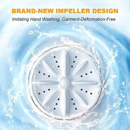 Mini rechargeable washing machine by Belro, compact outdoor home appliance with drum and control panel, ideal for small laundry loads.