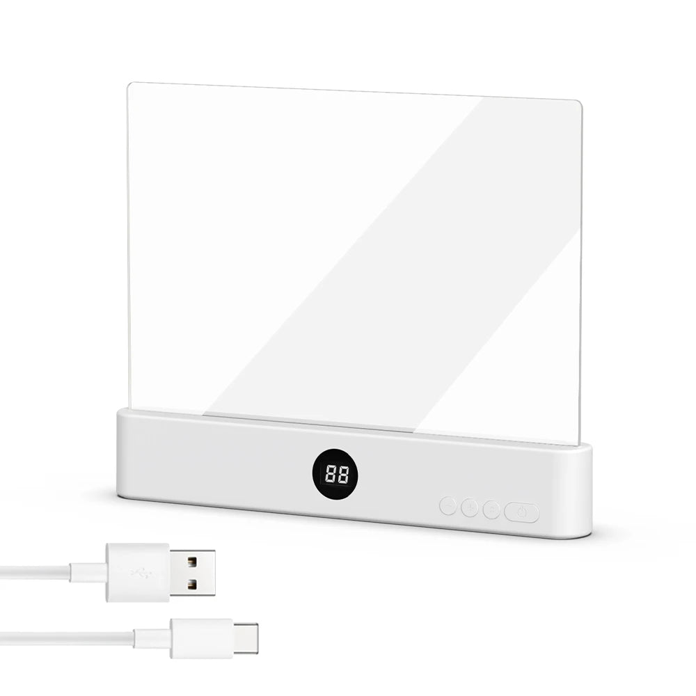 Belro LED night vision flat panel reading light in white, suited for office and stationery use, with a sleek, modern design