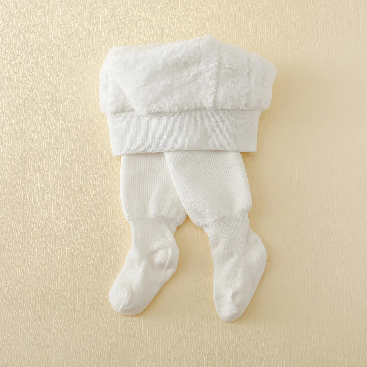 Kids winter fleece-lined leggings in white by Belro, soft and warm clothing perfect for cold weather.