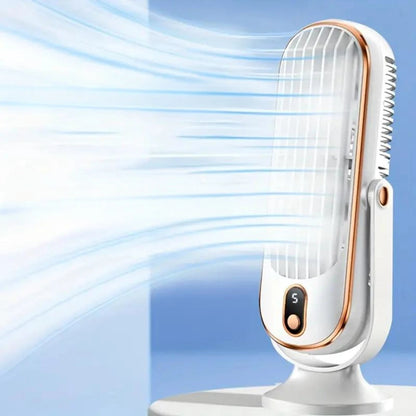 White Belro mini portable air conditioner for desktop, compact cooling device ideal for home and outdoor use.